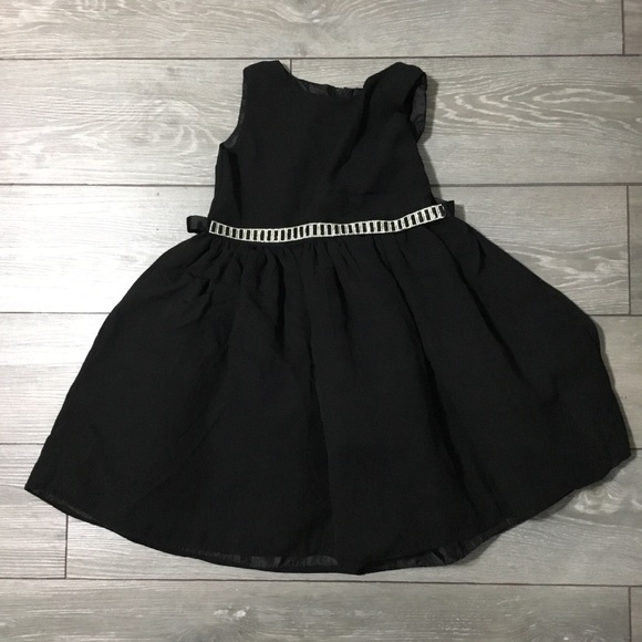Ellie Kids Black Full Sleeveless Dress with Rhinestone Embellished Belt size 8 - Picture 3 of 7